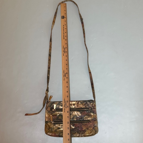 HOBO INTERNATIONAL Metallic Crossbody Purse Mara Bag Watercolor Floral - Picture 11 of 13